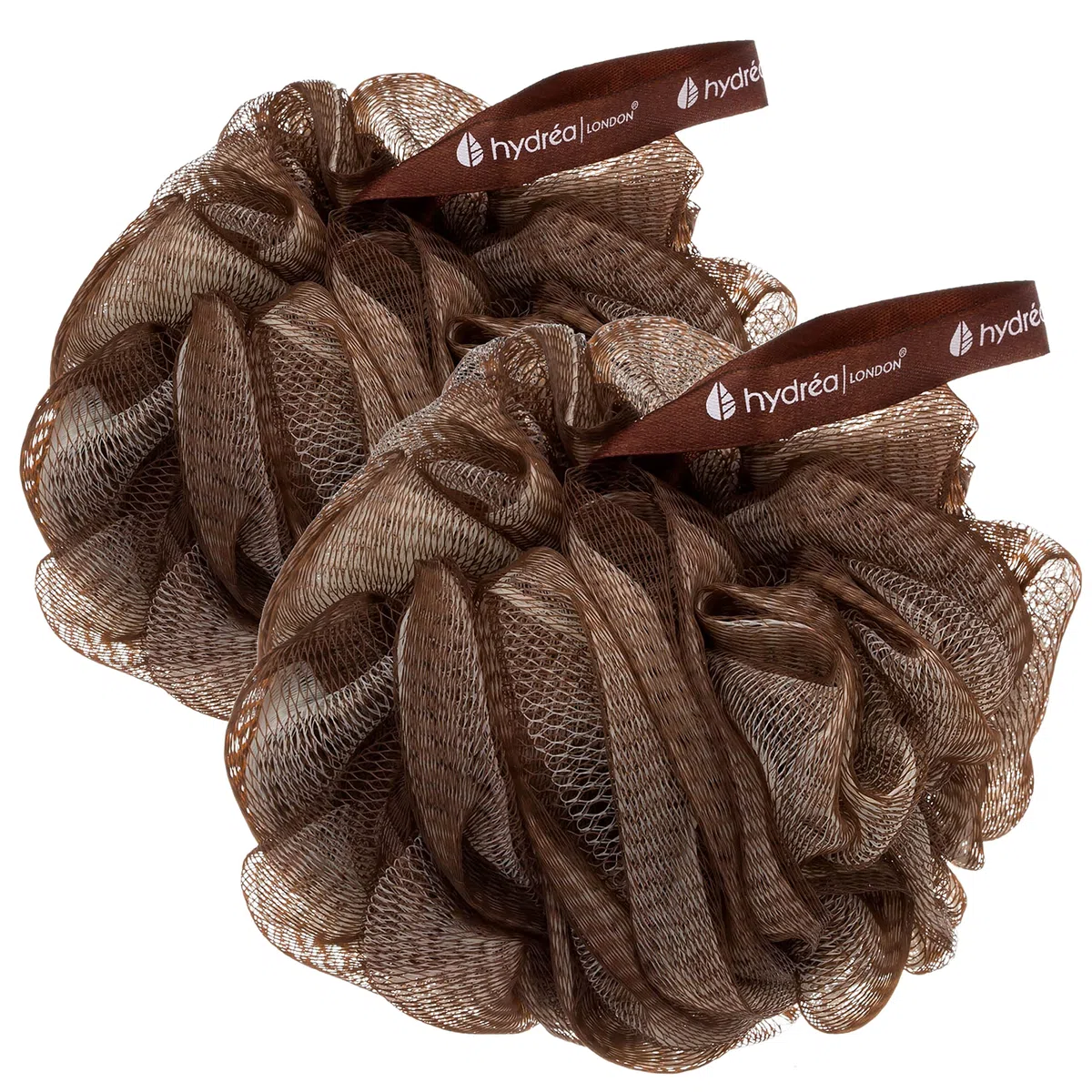 Hydrea Grande Esfoliante Corpo Puff / Elastico per capelli /Lima - Bagno & Doccia Confezione Doppia (Cioccolato & Crema)