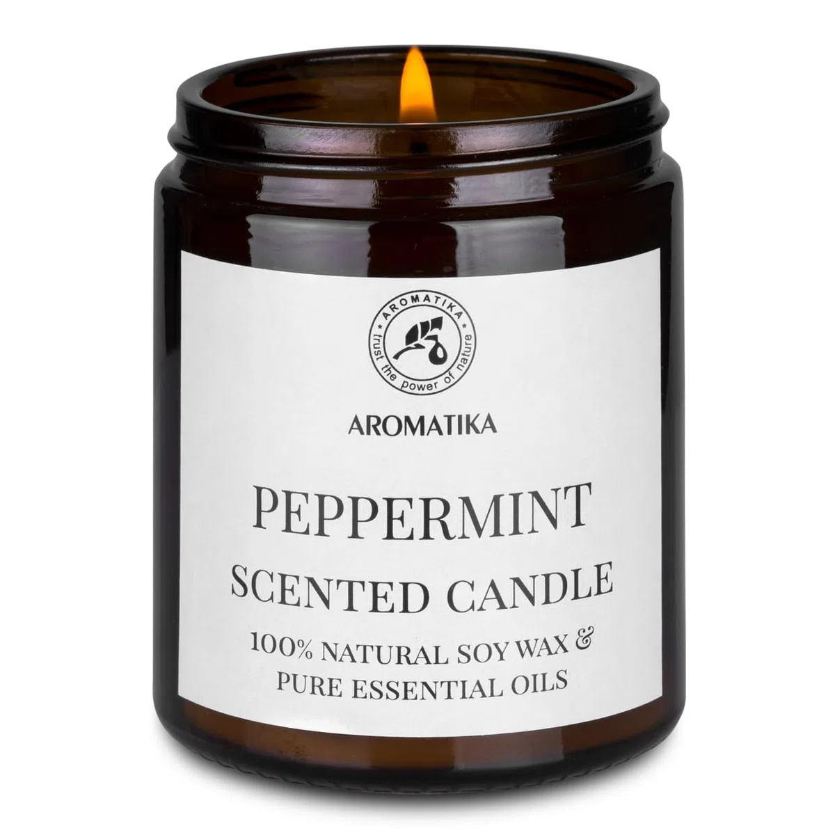 Candela Profumata di Menta Piperita 150g - Olio Essenziale al 100% di Menta Piperita - Candela Alla Cera di Soia - Aromaterapia - Candela Regalo - Fresca Fragranza - Idea per il Compleanno - Natale