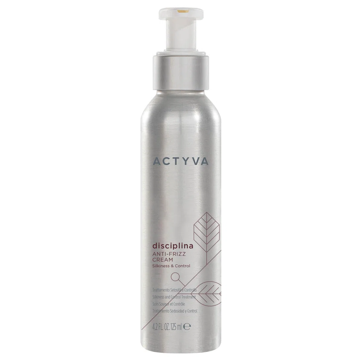 Actyva - Disciplina Anti-Frizz Cream, Crema Disciplinante per Capelli Crespi, con Acido Ialuronico, Anticrespo ed Elasticizzante - 125 ml