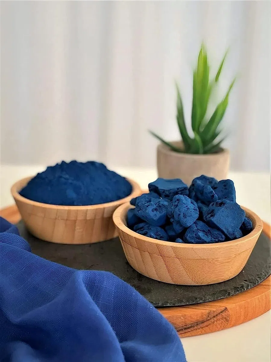 MABELA Polvere di Nila Blu Marocco Originale - Pigmento naturale per capelli e pelle, schiarente e naturale al 100%, ideale per la cura dei capelli e del viso, 50 g