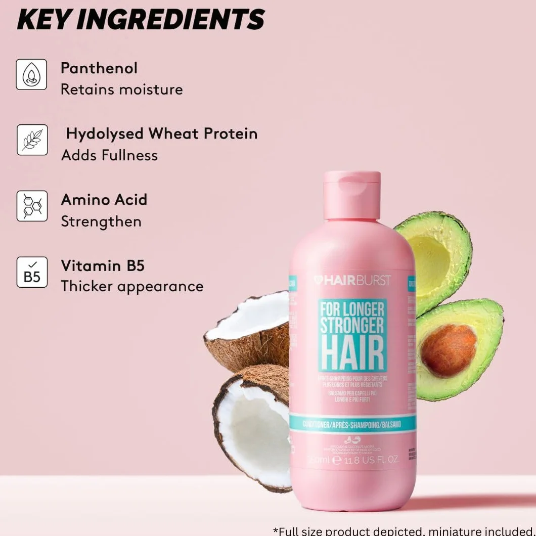 HAIR BURST Balsamo da viaggio per donne — Balsamo da vacanza per la perdita - Stimola la crescita sana dei capelli - Cresci capelli più lunghi e splendidi - Mini 60ml