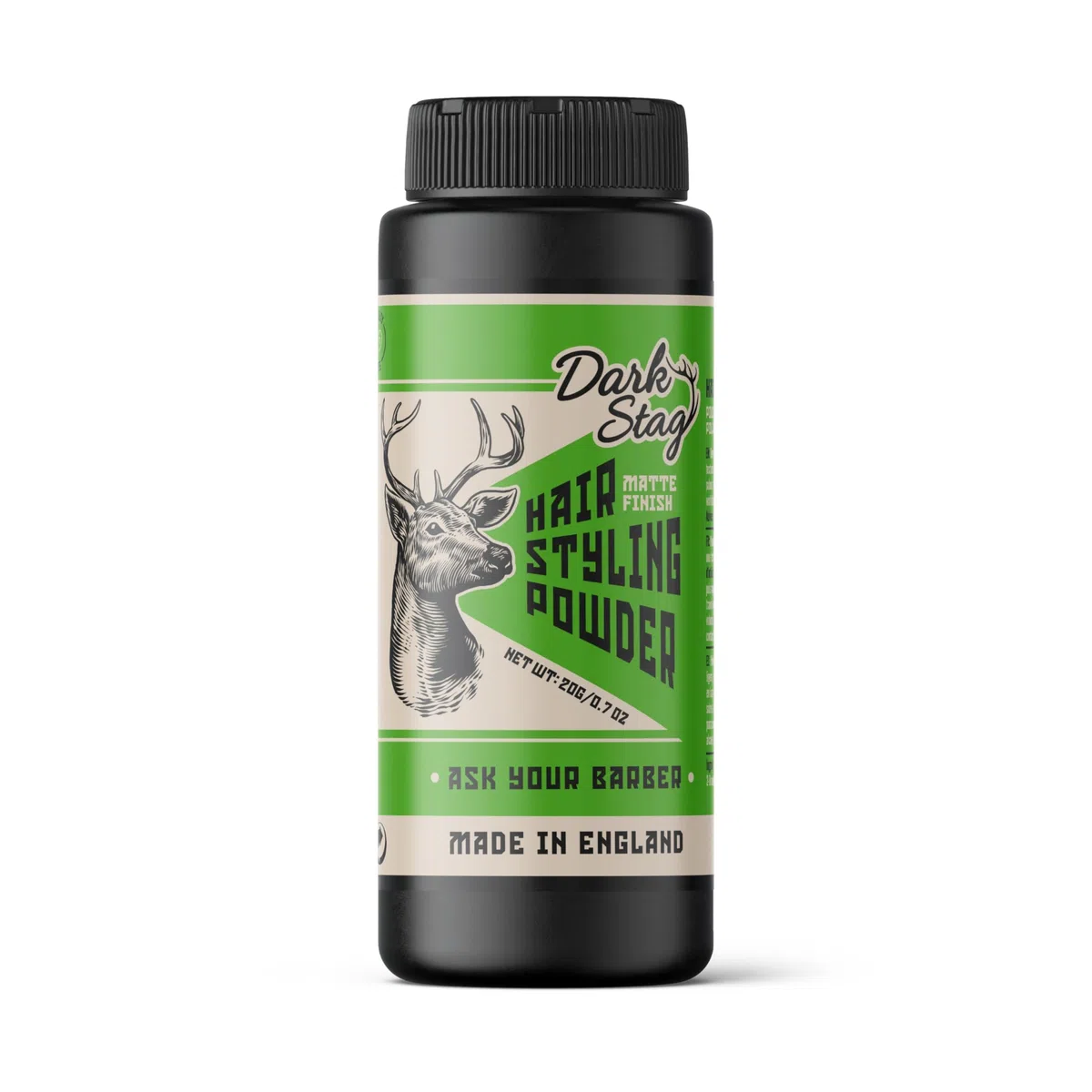 Dark Stag polvere volumizzante capelli, prodotto professionale per lo styling dei capelli da uomo, texture aggiuntiva con tenuta flessibile, 20g