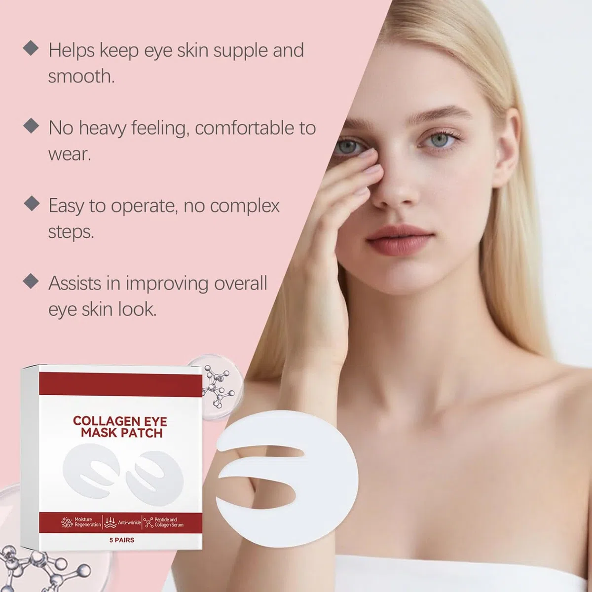 Maschera per gli occhi al collagene, nuova maschera per gli occhi profonda al collagene, patch sotto gli occhi per occhi gonfi e occhiaie, cerotti per gli occhi al collagene per adulti, cura della
