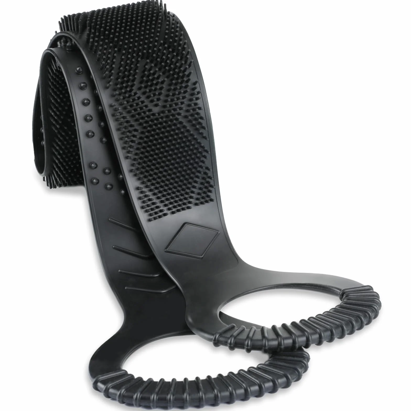 FREATECH Spazzola Schiena in Silicone a 2 Lati per Pulizia Profonda e Massaggio, 90 cm Spazzola Corpo Doccia e Bagno, Copre Facilmente Tutta la Schiena, Lgienico e Lunga Durata, Nero