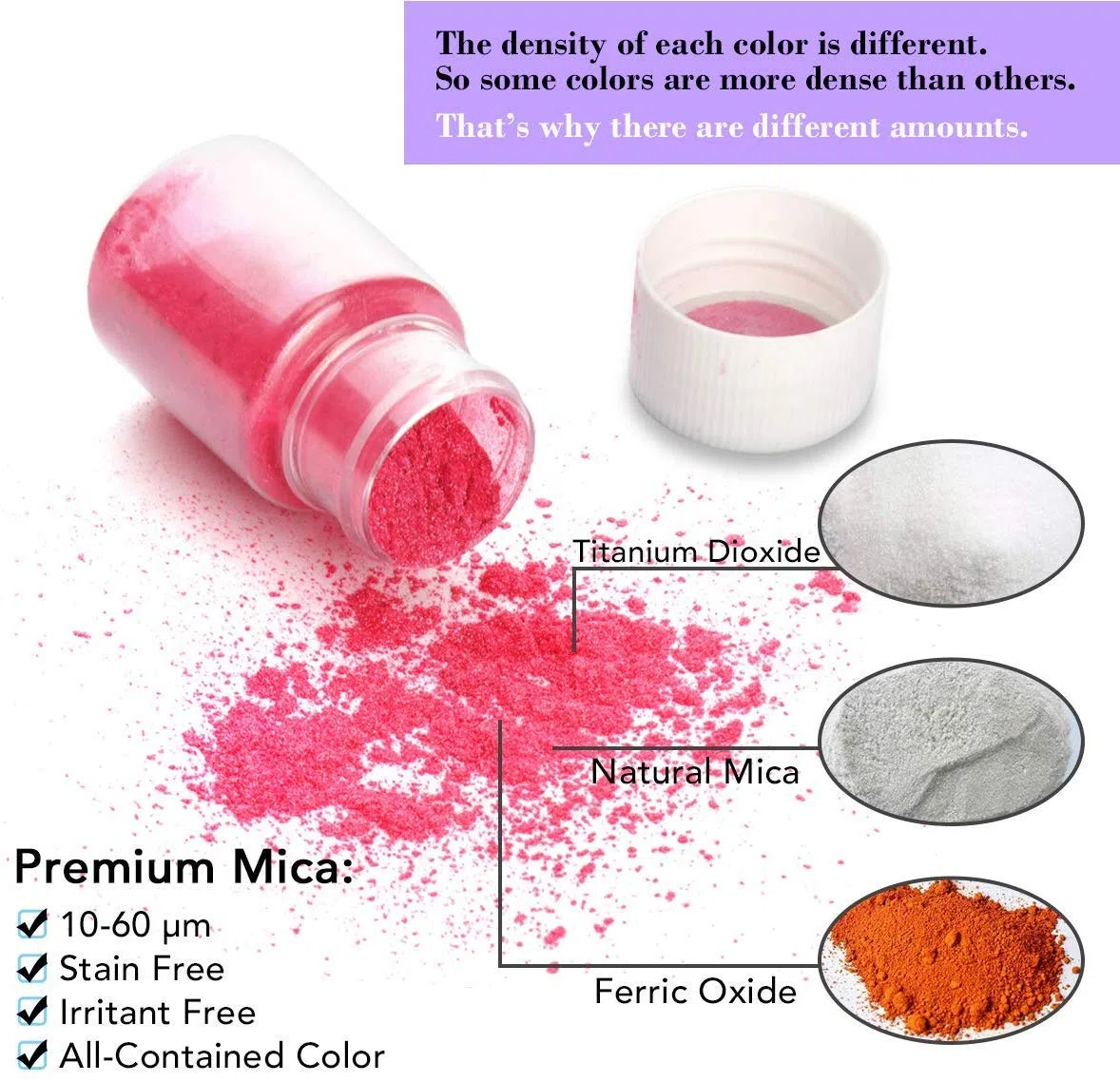 DEWEL Polvere di Mica, 20 colori, pigmenti in polvere, colori per resina epossidica per Fare Resina,Sapone,Bombe da Bagno,Epossidica,Candela,Trucco,Artigianato