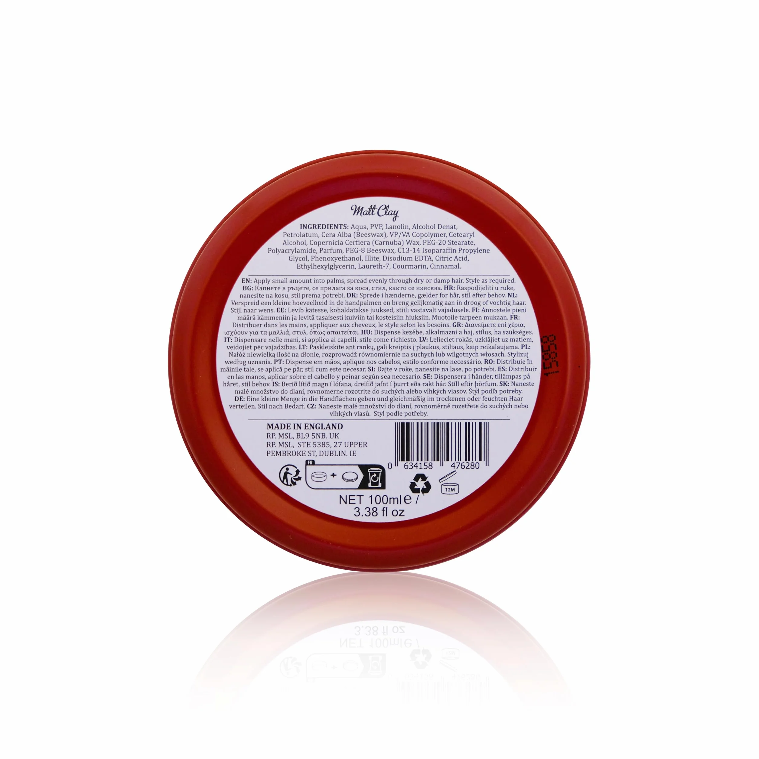 Dapper Dan, argilla opaca a tenuta forte, finitura opaca, zafferano affumicato e profumo per pelle, 100 ml