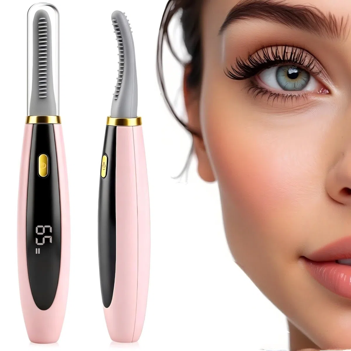 Piegaciglia Elettrico Riscaldato Ricaricabile - Piegaciglia Termico con 3 Modalità di Temperatura e Riscaldamento Rapido, Arricciatura Naturale a Lunga Durata per Donna, Design Sicuro USB