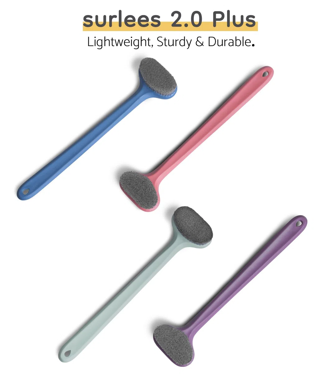 surlees Spazzola per doccia, bagno e corpo per anziani, uomini e donne, 15 pollici / 38 cm (Arancione, soft-6)