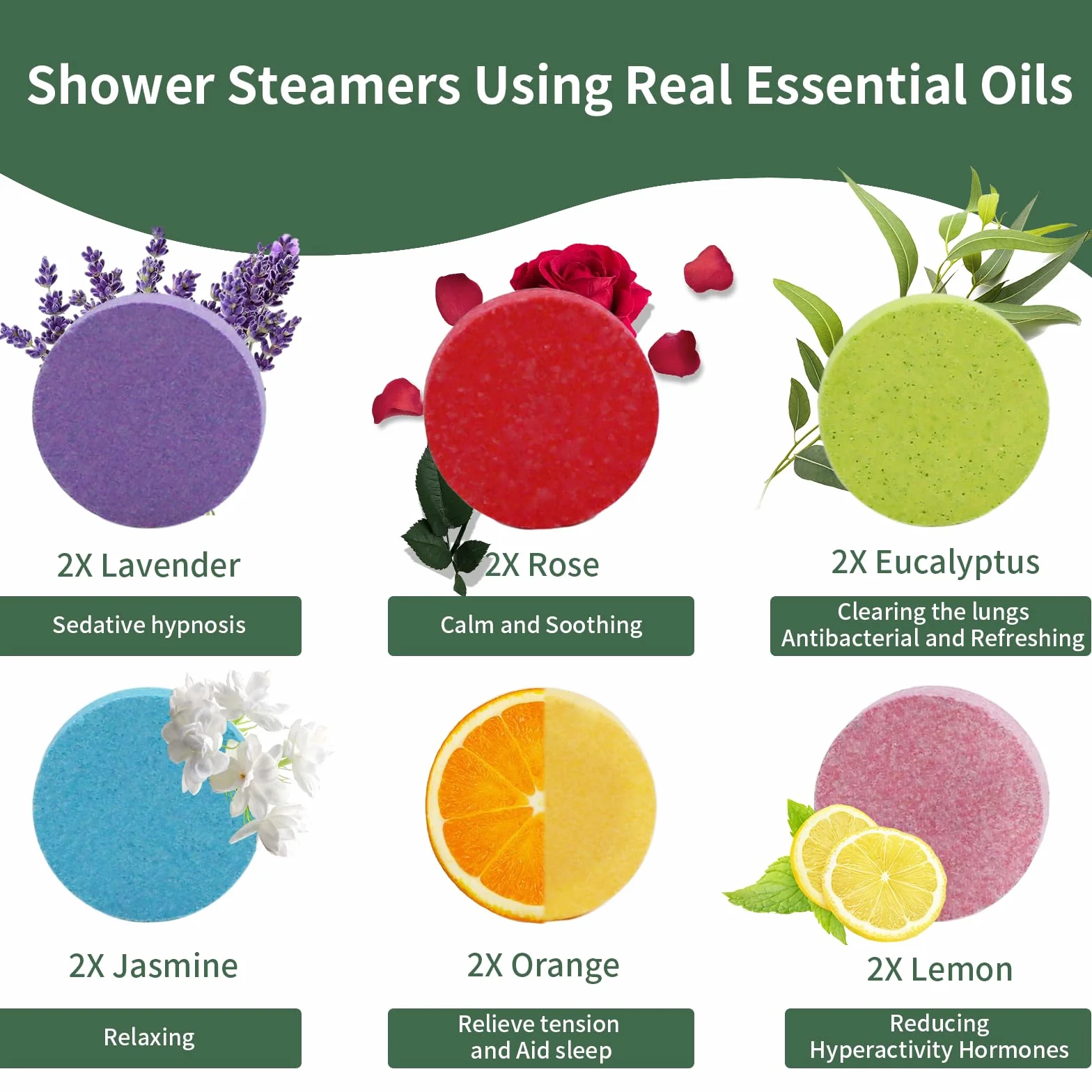 Set di 12 pastiglie per doccia a vapore, aromaterapia, oli essenziali naturali, set di bombe da doccia, per la cura di sé e per rilassarsi, set regalo per donne e uomini, con un portasapone