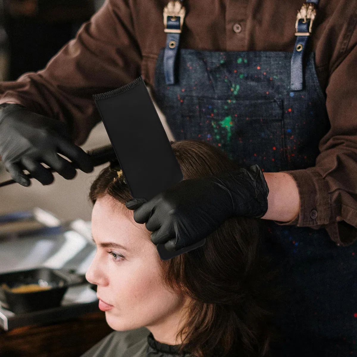 Tavoletta per Balayage Applicazione Uniforme del Colore in Plastica Nera Set 3 Pezzi senza Danneggiare i Chioma per Parrucchieri Professionali per Uso Salon e Fai da Te