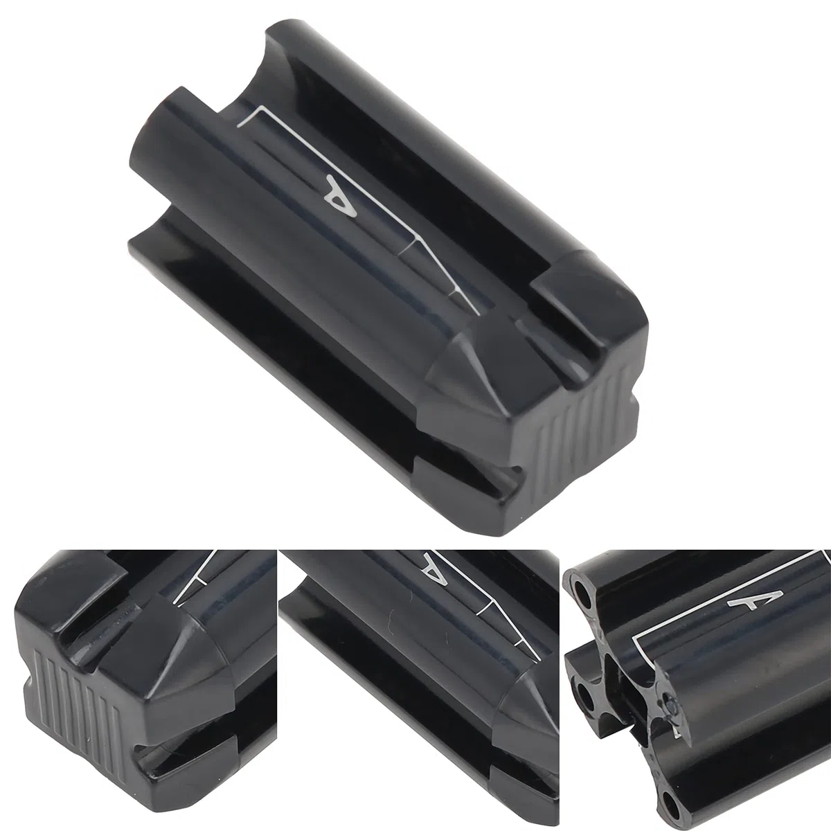 Temperamatite 4 in 1 per Sopracciglia e Labbra, Manuale, Nero, Polipropilene (PP), PENCIL_SHARPENER