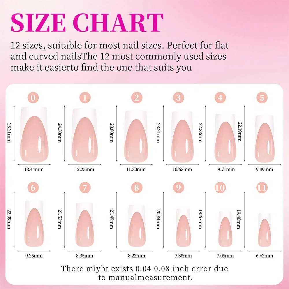 144 PCS Unghie Finte Mani e Piedi Rettangolare Corto Press on Nails Copertura Totale Morbido e Liscio per Donne e Ragazze