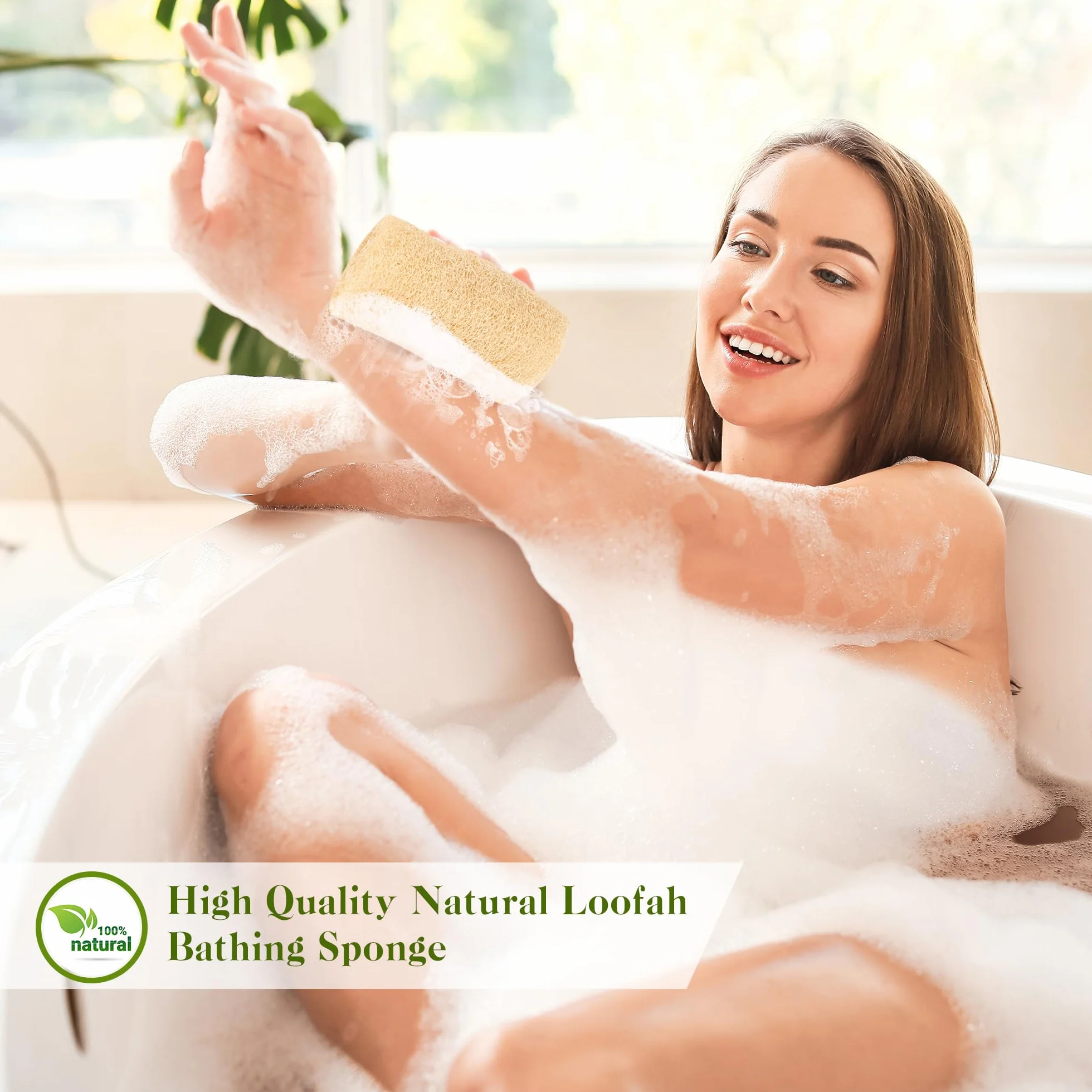6 Pezzi Luffa Spugna, Luffa Naturale per la cura del corpo e la rimozione della pelle mort per Fare il Bagno, Lavare i Piatti, Pulire la Cucina