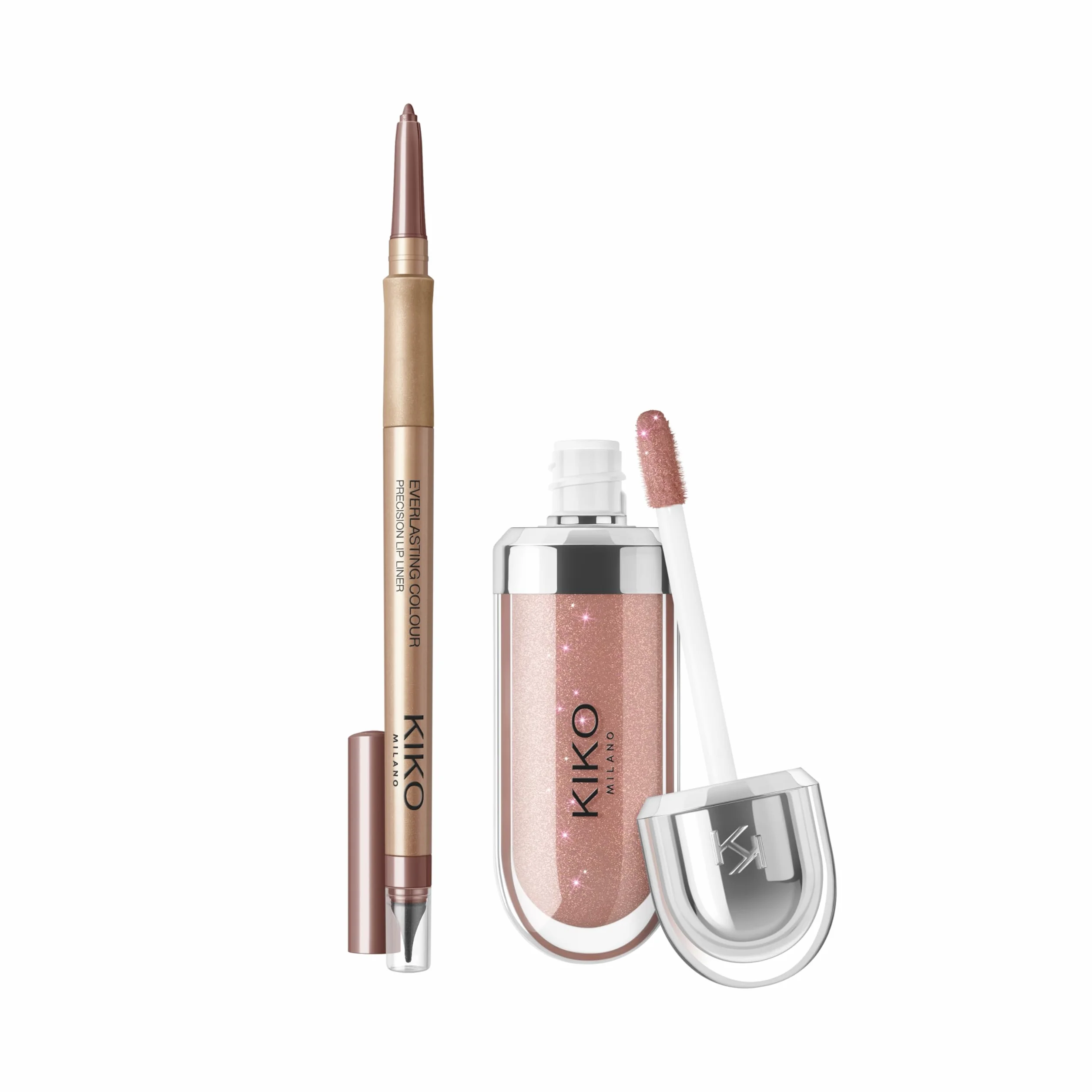 KIKO Milano Lip Combo Set 03, Kit Labbra: Lucidalabbra Idratante E Matita Labbra Abbinata