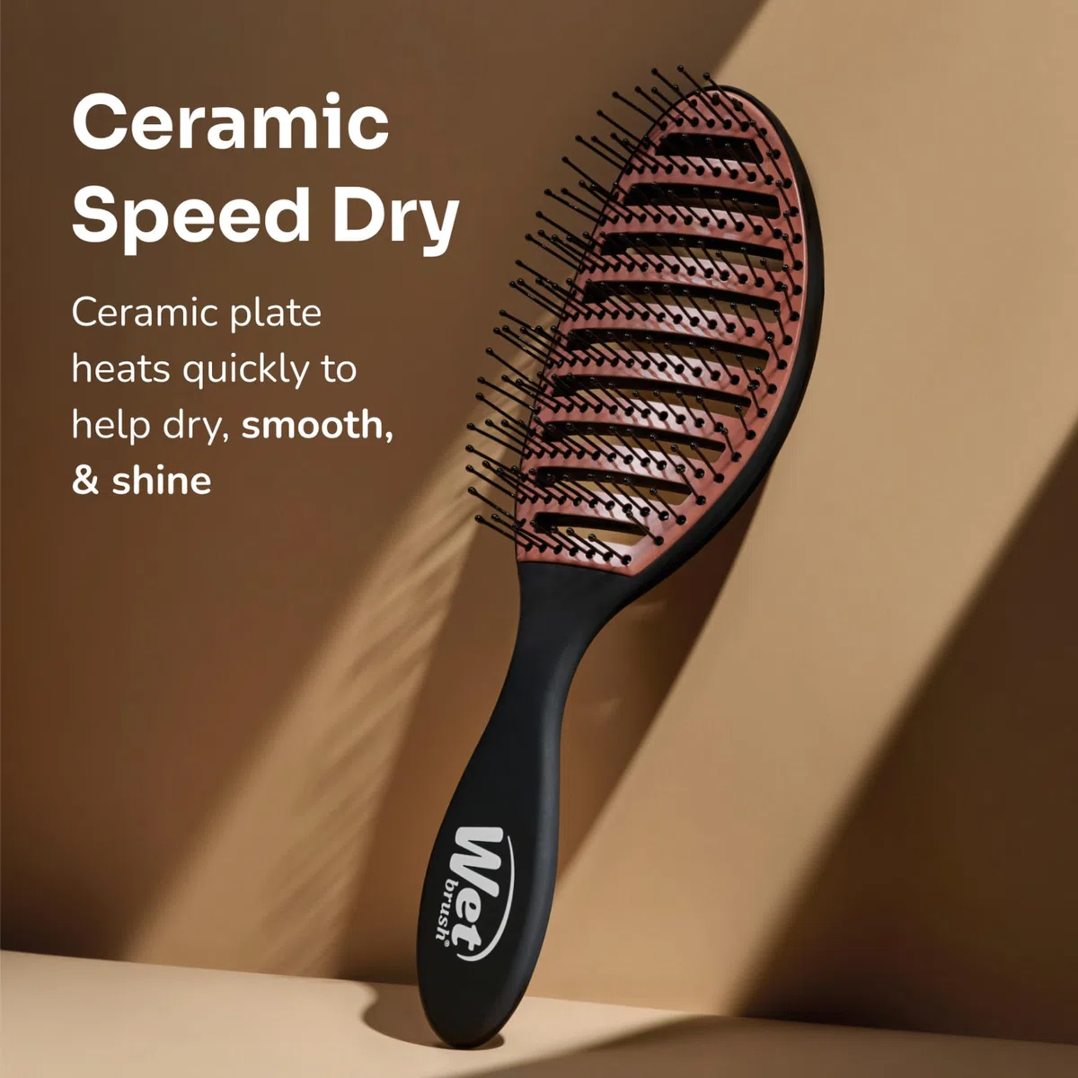 Wet Brush Districante in ceramica Speed Dry con setole Heatflex resistenti al calore e design a sfiato aperto per asciugare i capelli più velocemente, per tutti i tipi di capelli, nero