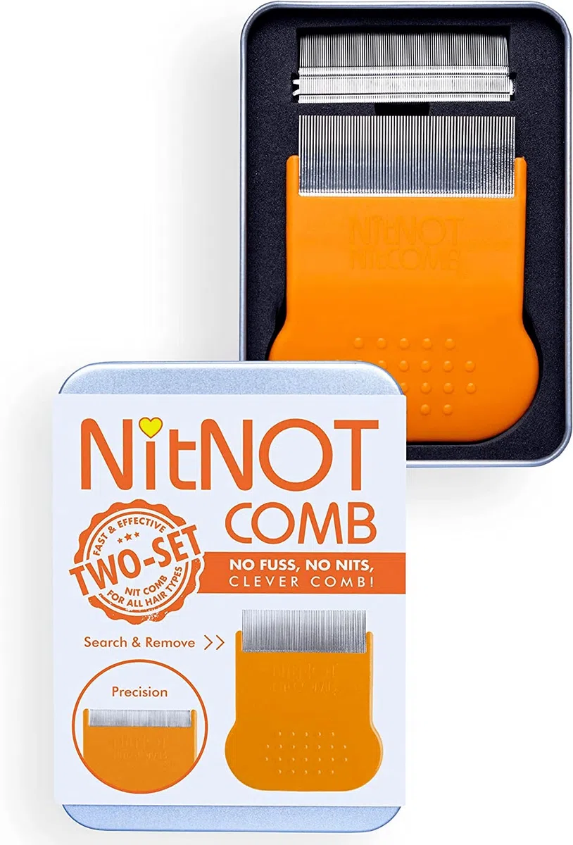 NitNOT - Pettine per trattamento pidocchi e lendini per ogni capello. Pettinino bambini e adulti, e shampoo antipidocchi