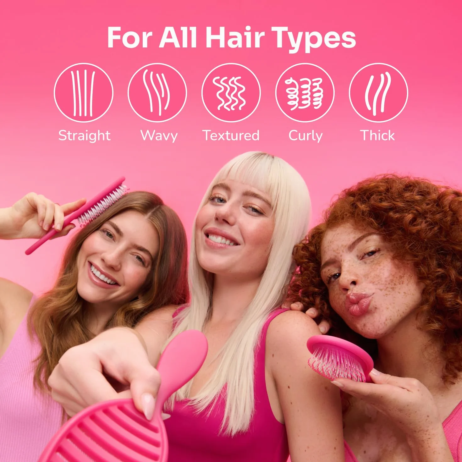 Wet Brush Spazzola districante originale per capelli, setole morbide e flessibili, districa delicatamente tutti i tipi di capelli, funziona su ciocche bagnate o asciutte, impugnatura ergonomica