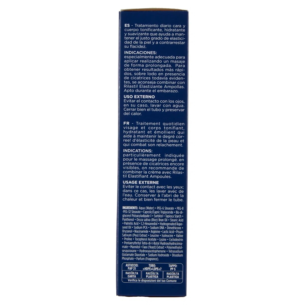 Rilastil Elasticizzante Crema Viso e Corpo, Trattamento delle Cicatrici, Emolliente ed Idratante per Pelli Sensibili, Confezione da 75 ml