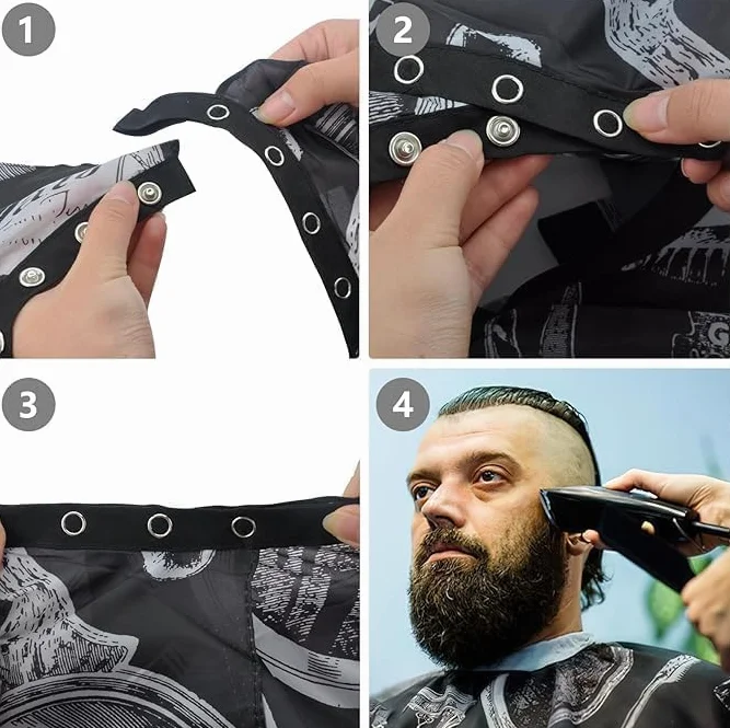 Mantella Parrucchiere e Barbiere Collo Spazzola Set Con Sacchetto per La Conservazione Mantello Nero per Telo Barba o Domicilio e Parrucchieri Professionisti Resistente Morbido Impermeabile