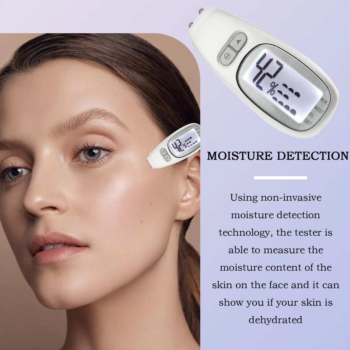 Tester analizzatore della pelle, corneometro per idratazione facciale con display LCD, sensore di precisione per la cura del viso