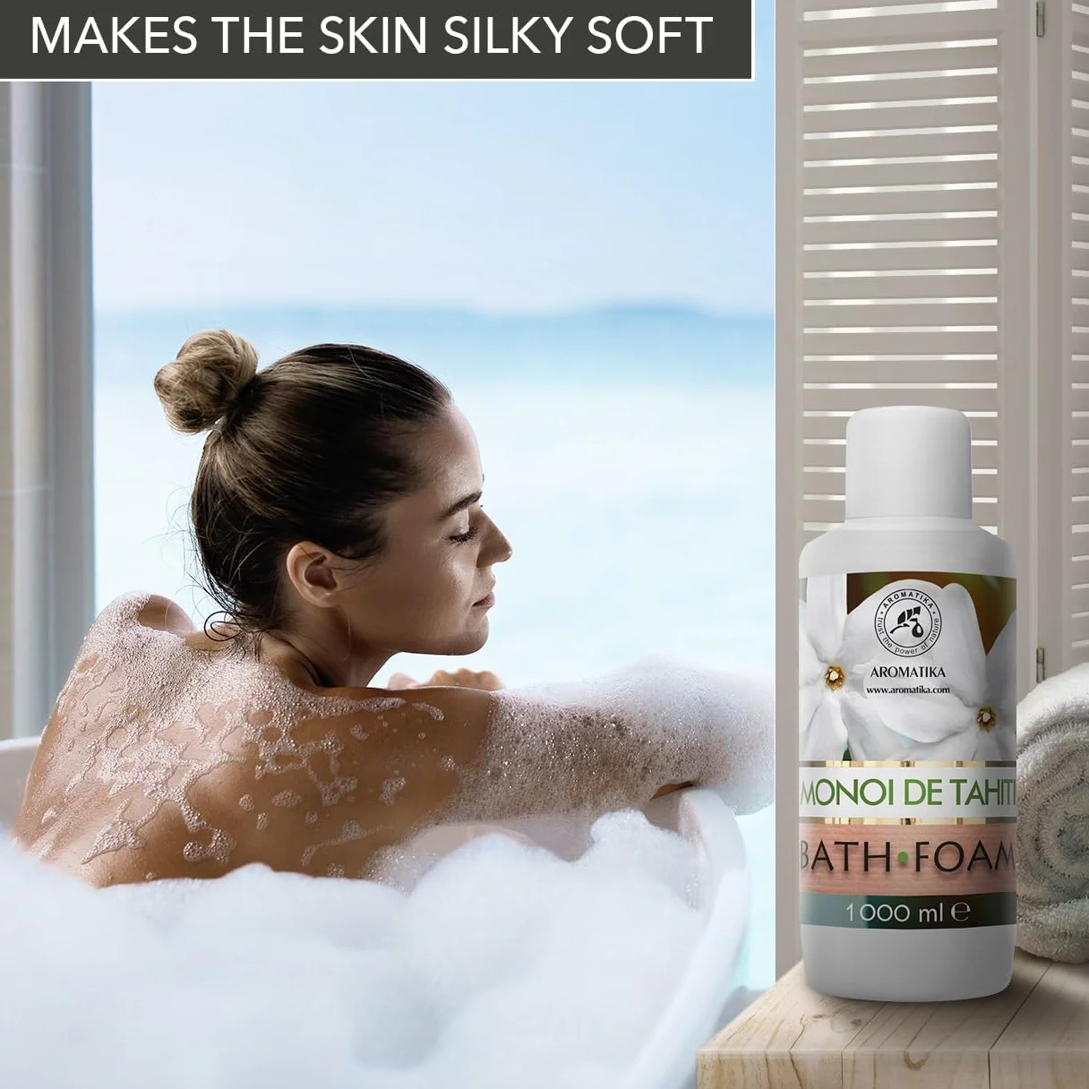 Bagno Schiuma Monoi de Tahiti 1000ml - Bath Foam Monoi de Tahiti - Cura del Corpo - Bellezza - Bagno - Cura del Corpo - Benessere - Relax - Aromaterapia - Spa - Bagnoschiuma - Fragranza Esotica