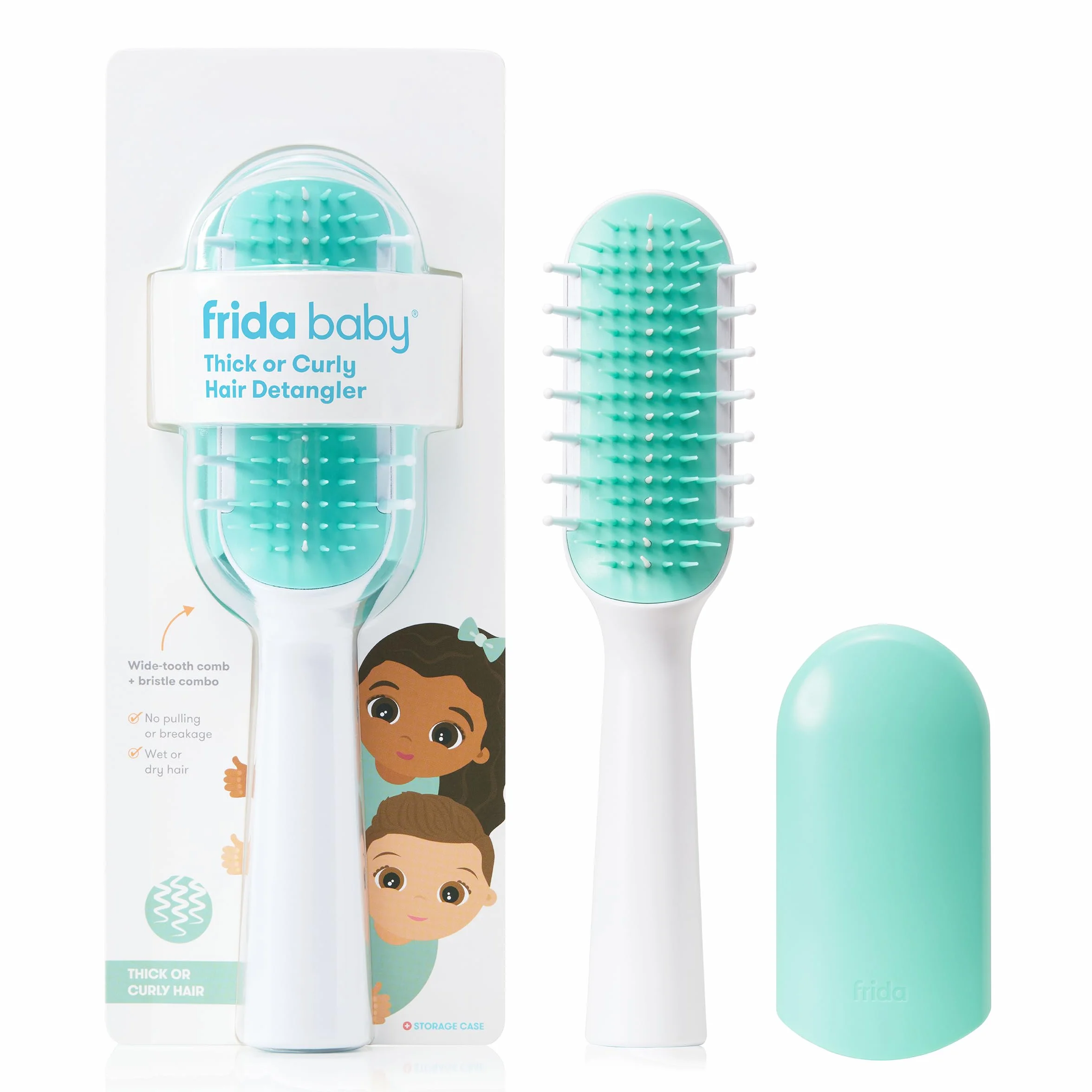 Frida Baby Spazzola per capelli per bambini: spazzola per capelli con setole forti per capelli spessi o ricci