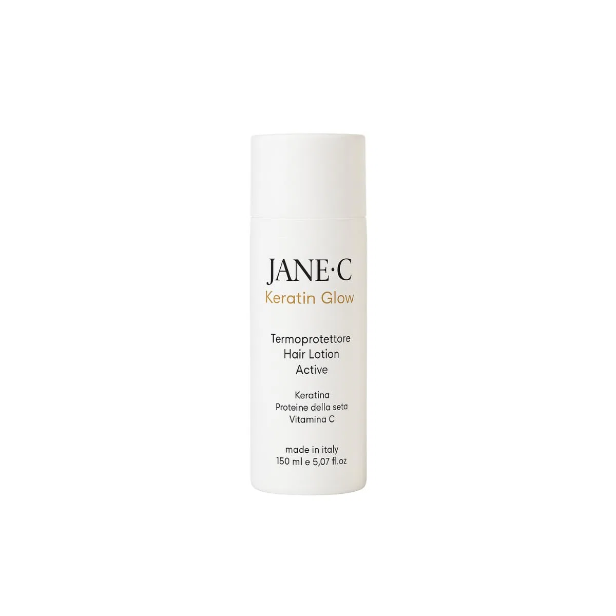 JANE•C Termoprotettore in crema | Ristrutturante Anti-crespo alla Cheratina e Vitamina C |Protegge da Piastra,Phon. Per Capelli Secchi, Danneggiati o Trattati–Senza risciacquo-150ml Made in Italy