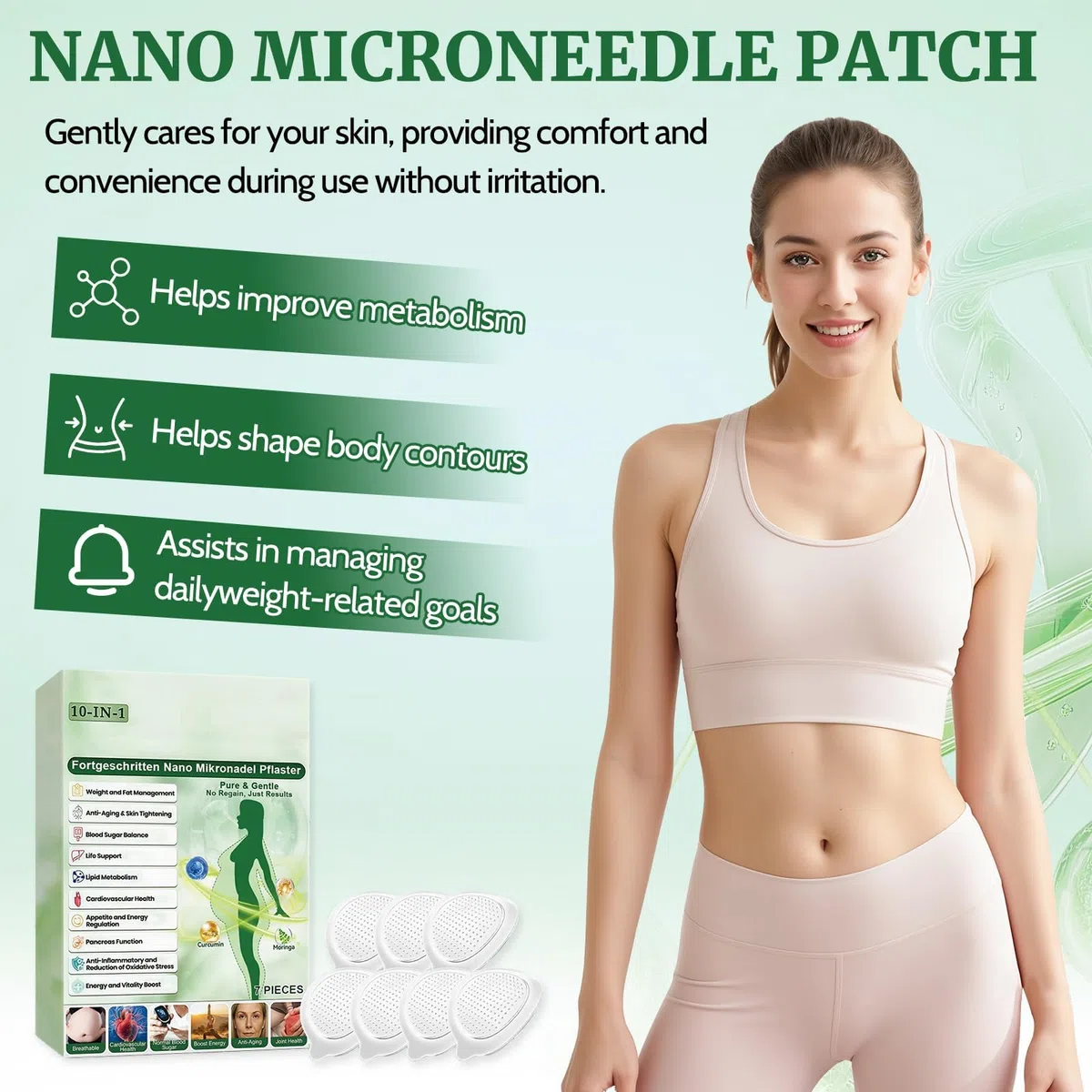 3 confezioni di cerotti dimagranti alla Moringa 10 in 1,cerotti dimagranti con nano microaghi,cerotti alla Moringa 10 in 1,dimagranti e rassodanti,per uomini e donne