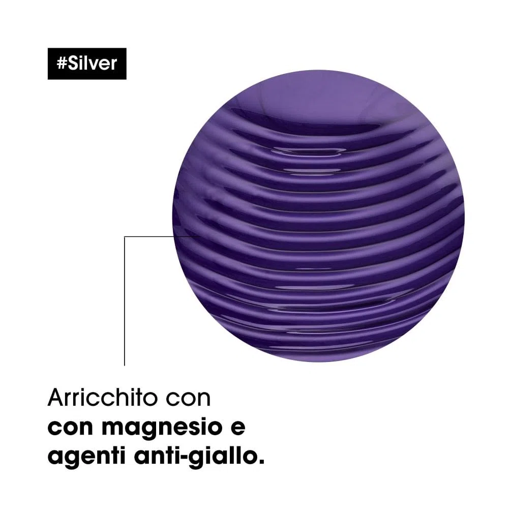 L'Oréal Professionnel Paris Shampoo Professionale per Capelli Grigi e Bianchi Silver Serie Expert, Formula Neutralizzante Anti-giallo