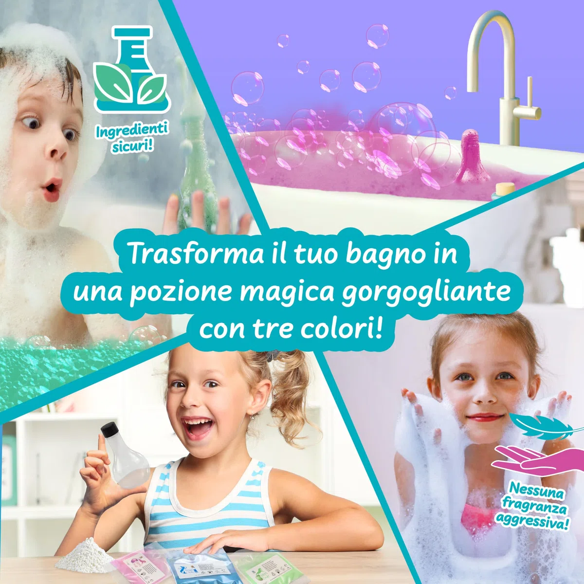 Science4you Pozioni da Bagno per Bambini +6 – Kit per Fare Pozioni, Bombe da Bagno, Kit Scientifico Educativo: 3 Esperimenti, Regalo Cosmetico Ideale per Compleanno, Natale per Ragazze di 6 7 8+ Anni