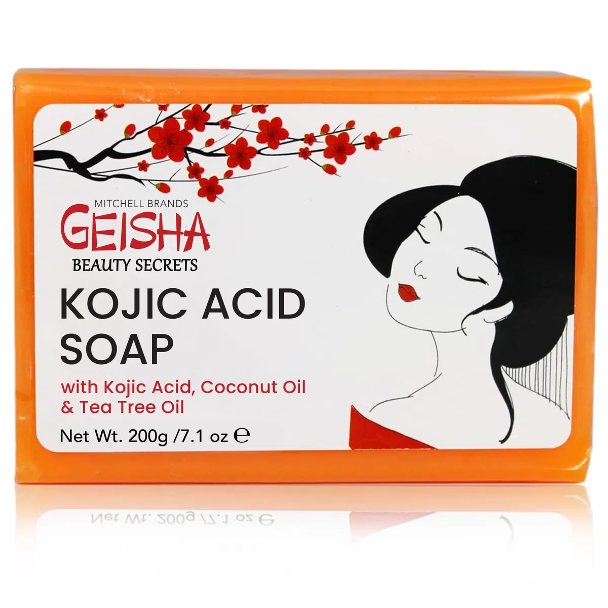 Geisha, Kojic Acid Soap | 200 grams / 7 oz | Reduce Acne Scars, Hyperpigmentation, Uneven Skin Tone | Dark Spots Remover for : Face, Body, Knees