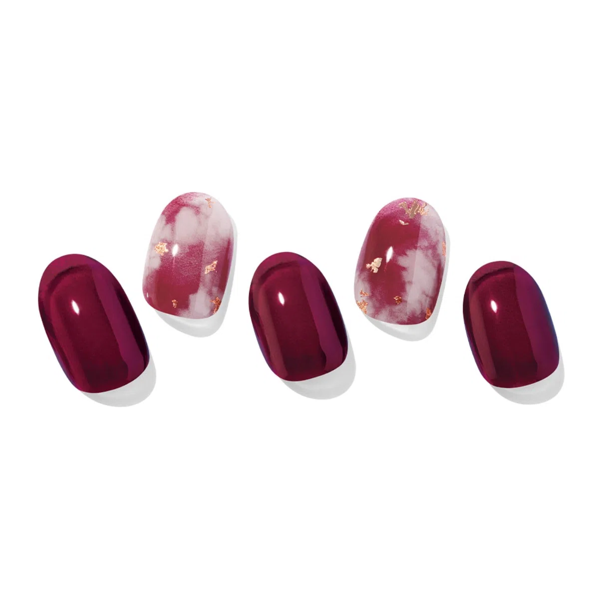 ohora Strisce per unghie in gel semi polimerizzato (N Mulberry) - Funziona con qualsiasi lampada UV per unghie, qualità professionale, lunga durata, facile da applicare e rimuovere