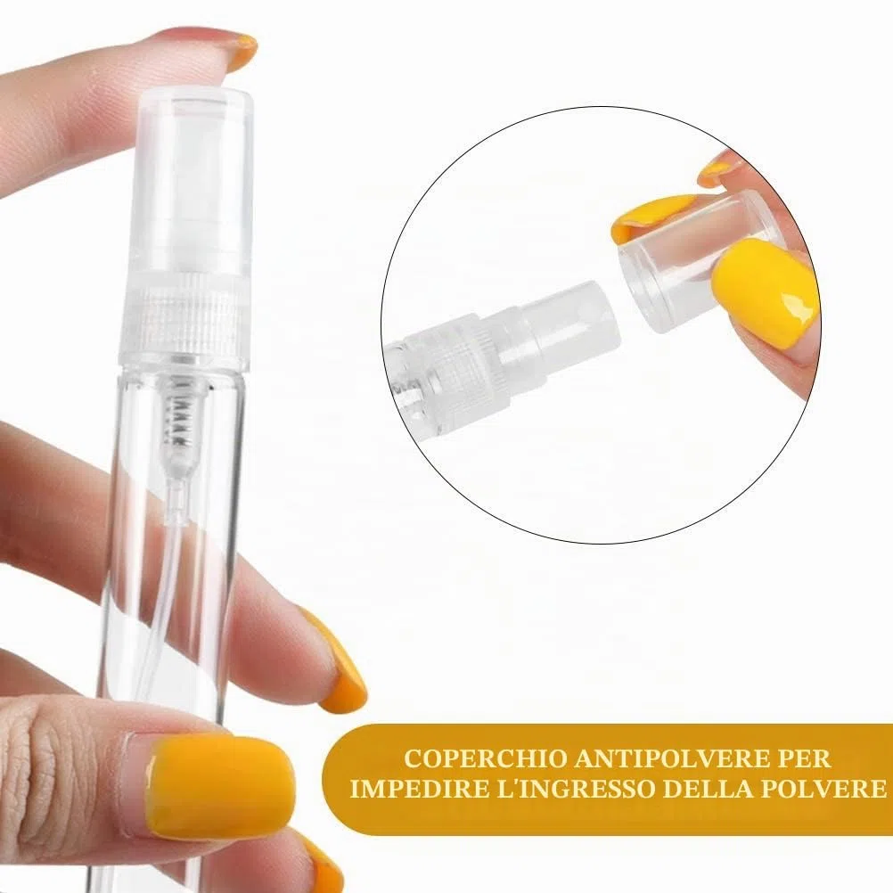 25 Pezzi 10ml Porta Profumo da Viaggio in Vetro, Riutilizzabile Flacone Spray da Viaggio per Profumi, La Cura Del Corpo, Cosmetici, Trasparente Mini Portaprofumo Ricaricabile
