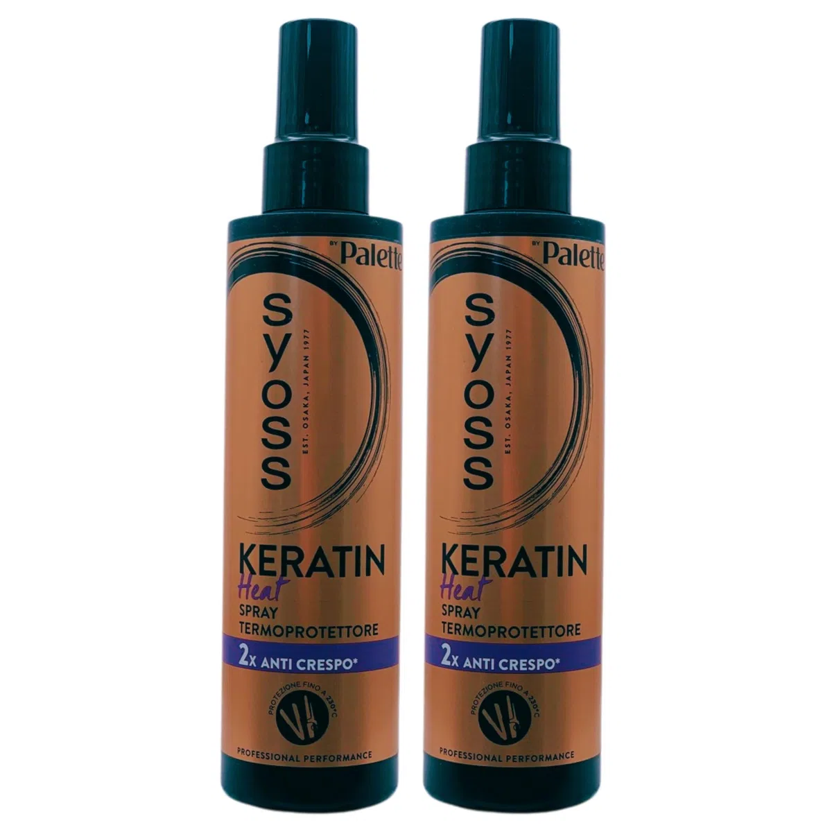 TestaNera Keratin Heat, Spray Protezione Calore, Anti Crespo 200ml (2 Spray)