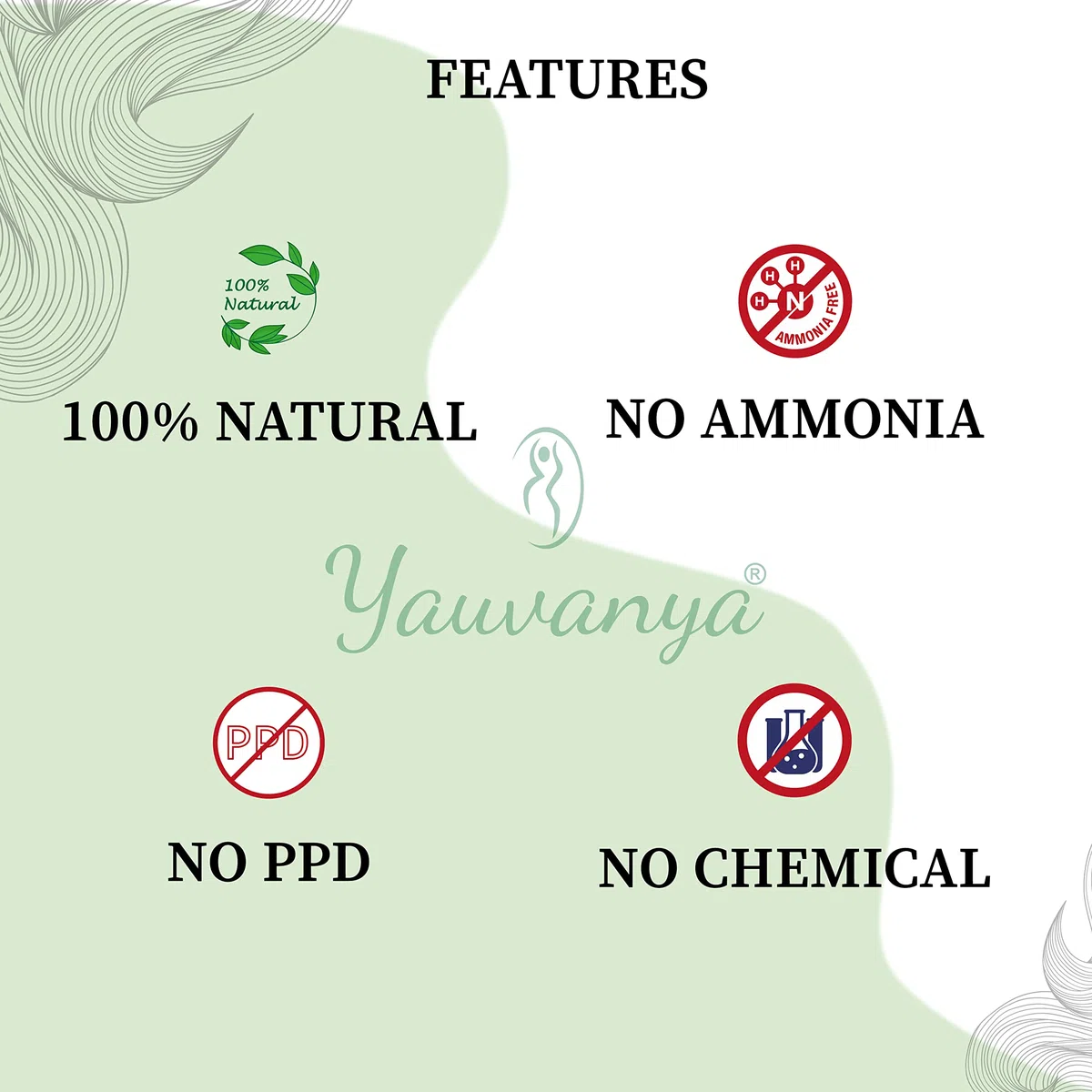 Polvere Yauvanya 100% pura di cassia (henné neutro) - 3X100 grammi per capelli biondi/dorati