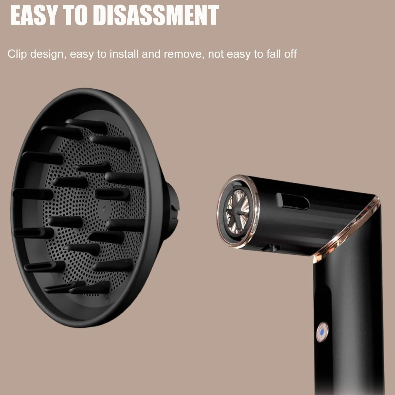 Diffusore compatibile con asciugacapelli Shark FlexStyle, accessorio per ricci naturali, strumento per lo styling ideale per capelli mossi e ricci (nero)