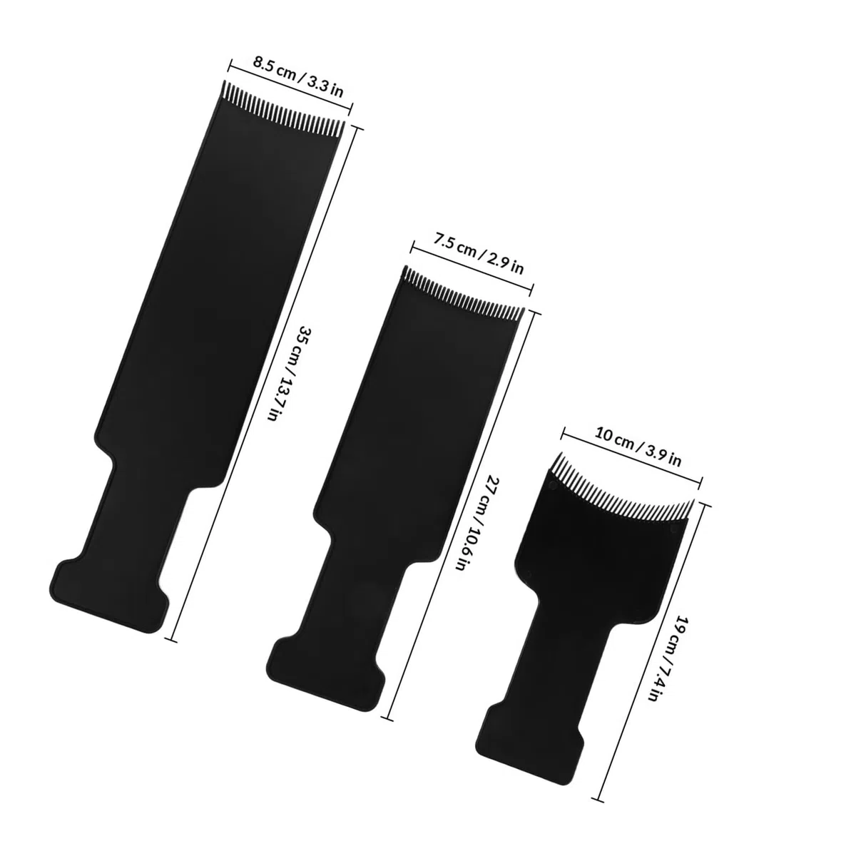 Tavoletta per Balayage Applicazione Uniforme del Colore in Plastica Nera Set 3 Pezzi senza Danneggiare i Chioma per Parrucchieri Professionali per Uso Salon e Fai da Te