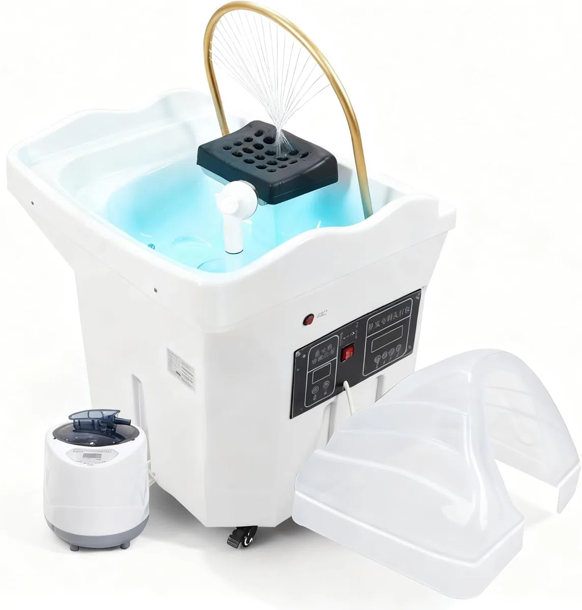 Lavatesta Portatile per Parrucchieri,con Serbatoio 60 L, Lavateste Portatili Casa, Dotato Inalatore Vapore e Copertura Vapore, Adatto Head Spa Saloni Parrucchiere
