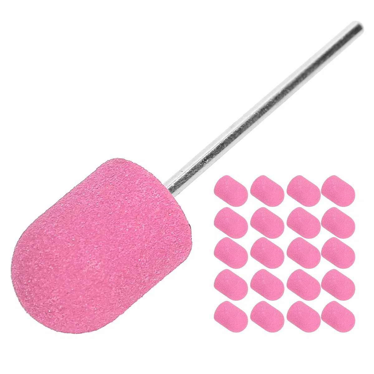 Tappo Abrasivo per Nail Art e Blocchetti di Punte per Trapano, Set di Nastri Abrasivi per Levigatura, Testine Lucidanti Strumento per Pedicure e Manicure (Rosa)
