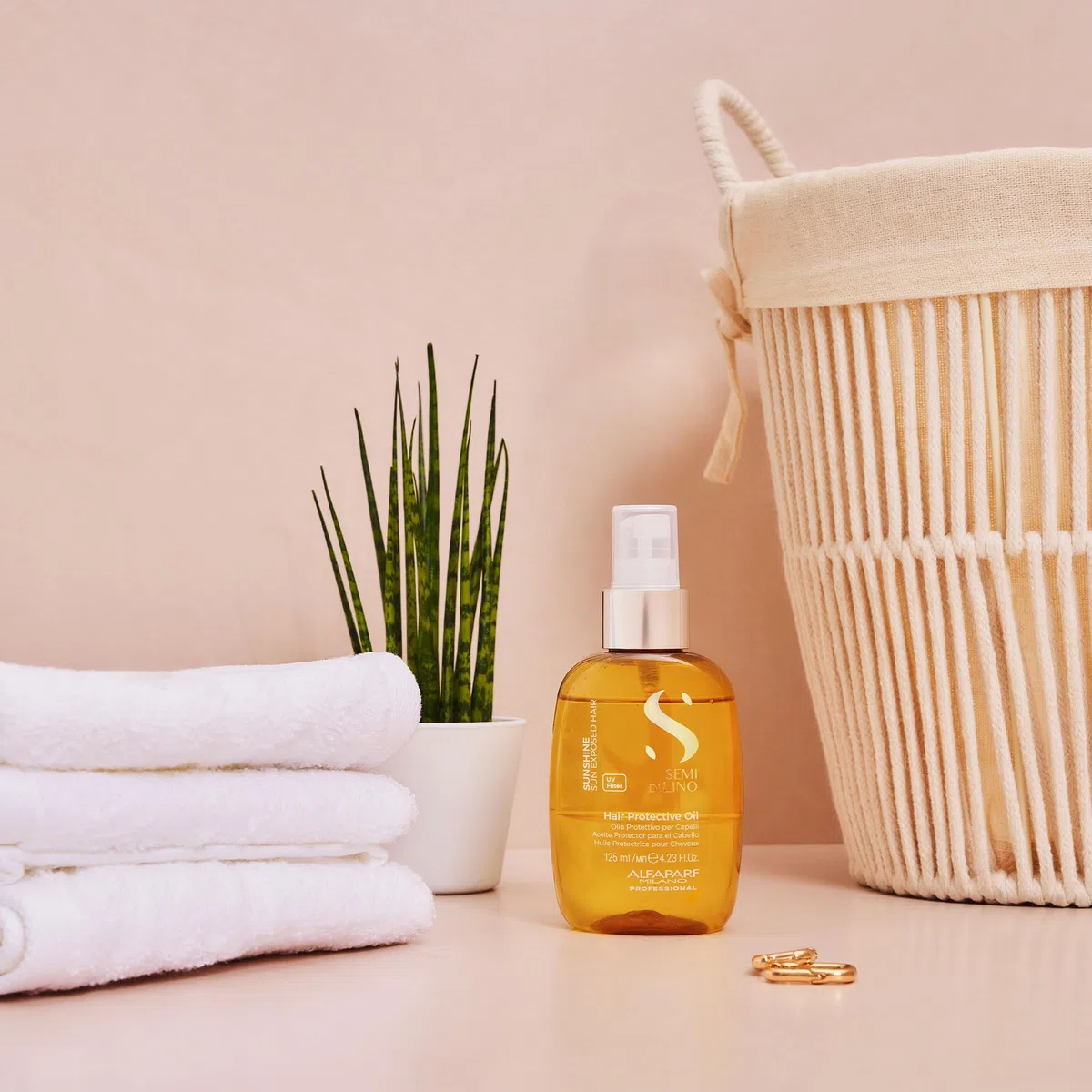 Alfaparf Milano| Semi di Lino Sunshine|Hair Protective Oil - Olio spray bifasico con filtri UV per capelli esposti al sole, 125ml