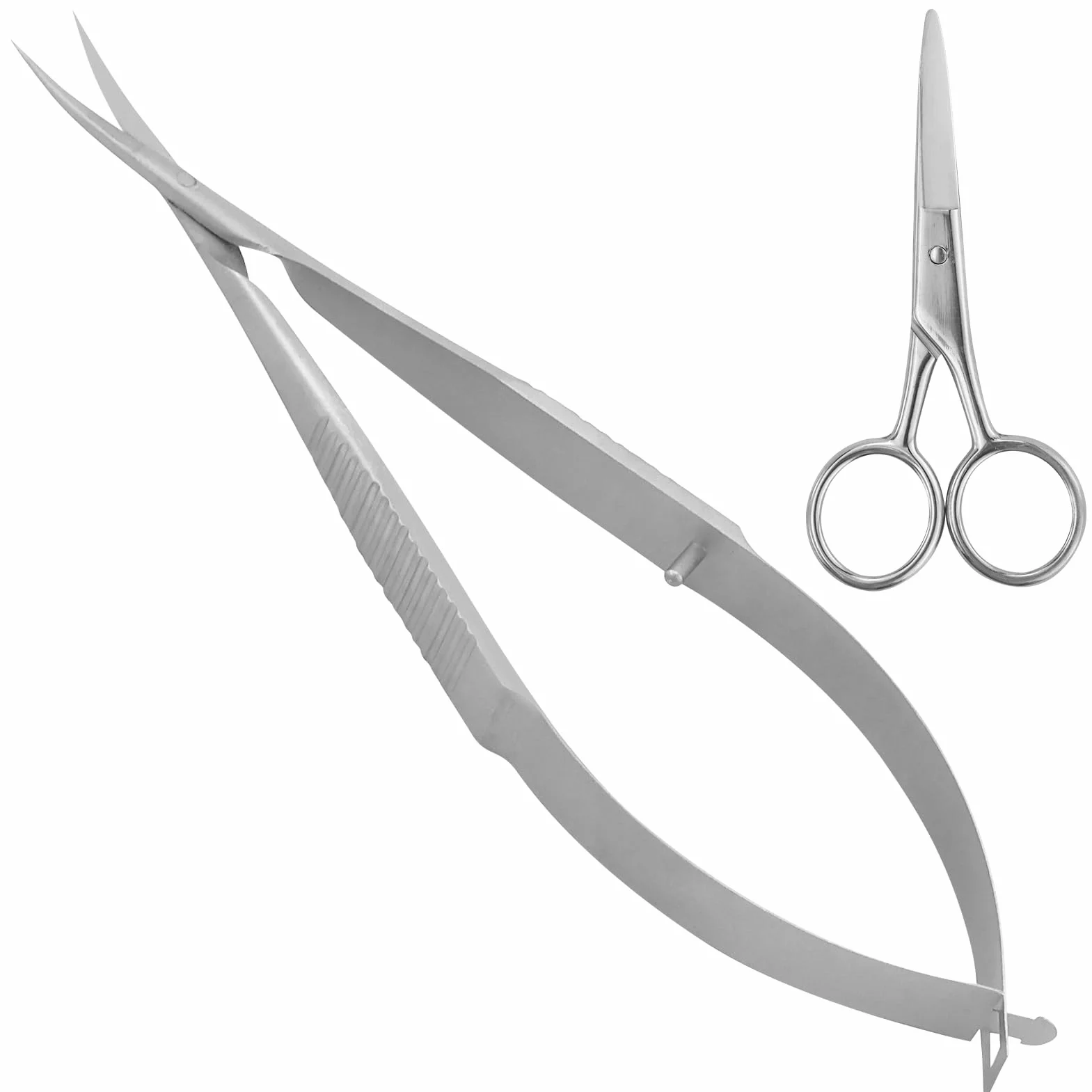 Forbici per cuticole Kit professionale extra fini, curve, professionali, precise e appuntite, per sopracciglia, ciglia, unghie e pelle secca, con 1 paio di piccole forbici