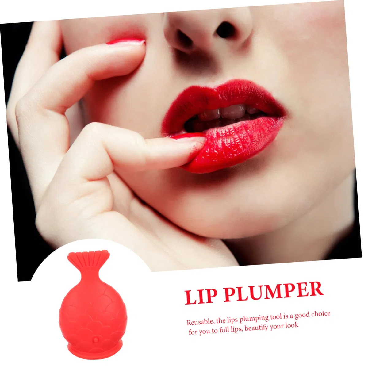 Beaupretty Dispositivo Potenziatore Labbra a Forma di Pesce in Silicone Strumento per Bellezza Donne Effetto Volume Istantaneo