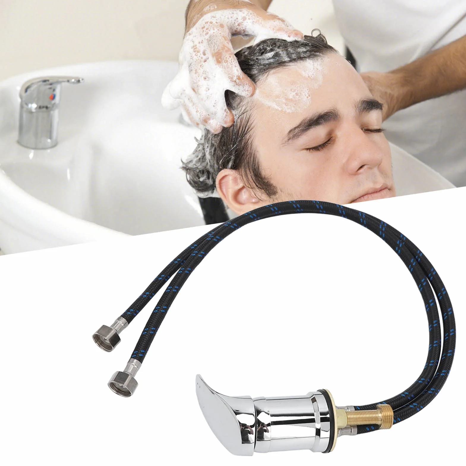 Rubinetto per Lavabo per Shampoo da Salone, Valvola Miscelatrice in Metallo Tubo per Rubinetto per Ciotola per Shampoo Professionale per Lettino per Shampoo per Parrucchiere
