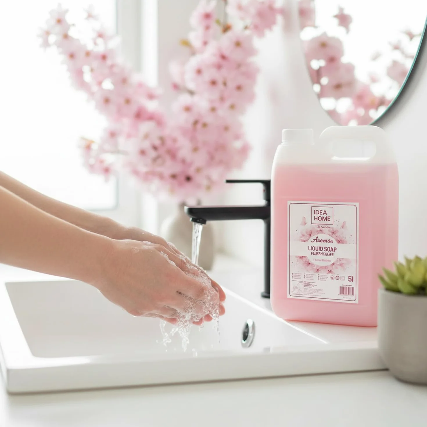IDEA HOME AROMÉA Sapone Liquido Mani Flower Garden – Tanica Ricarica 5 L – Profumazione Floreale – per Dispenser Manuali e Automatici