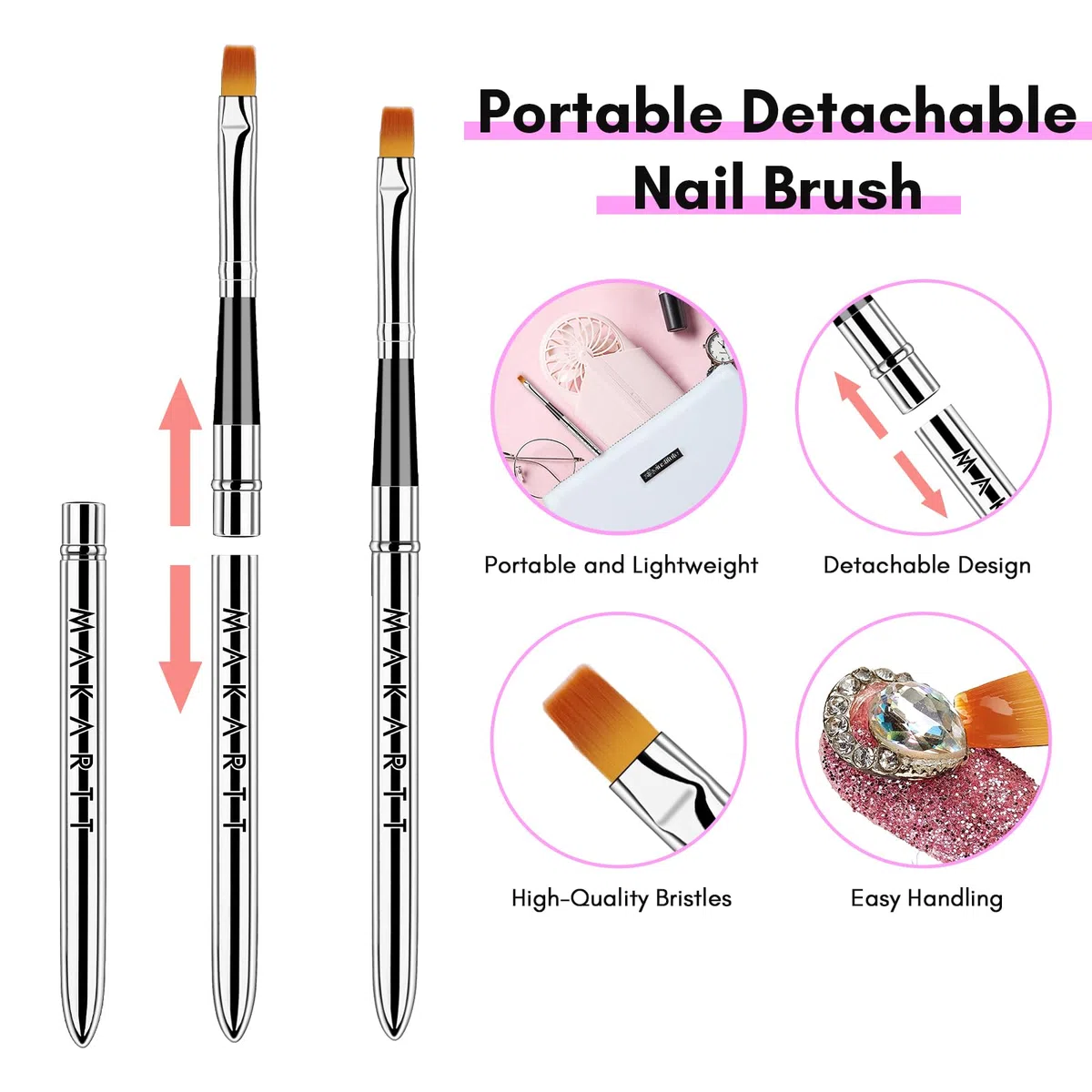 Makartt Colla per Unghie, 15g Gel per Colla Strass per Gemme con Pennello, UV per Unghie in Gel Colla per Strass Pietre di Cristallo Gioielli