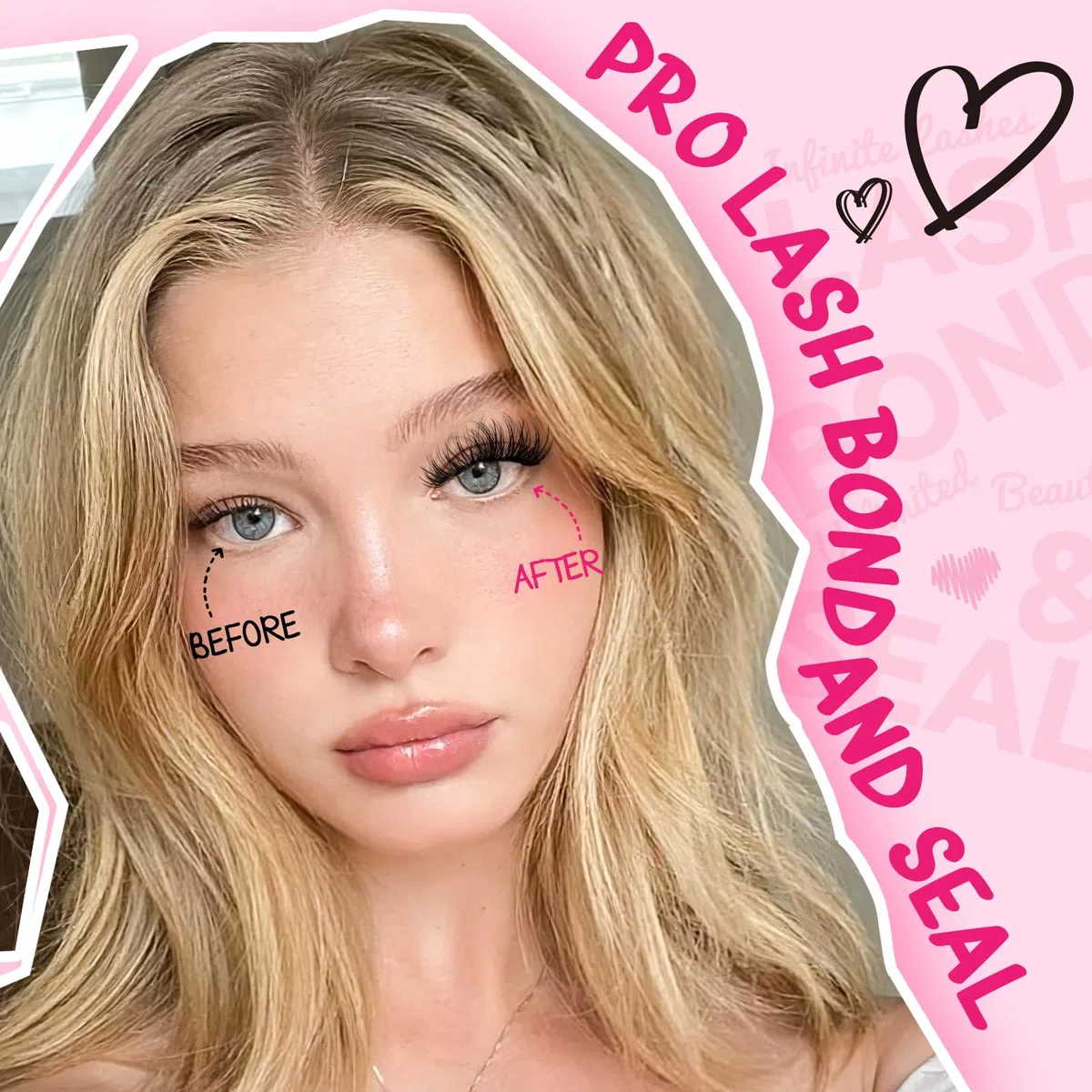 PRO Colla per Ciglia Ciglia Finte Colla Individuale Lash Bond And Seal Colla Adesiva per Ciglia Cluster Tenuta Super Forte 48 Ore Di Impermeabilità （Schwarze Bindung+Klare Versiegelung)