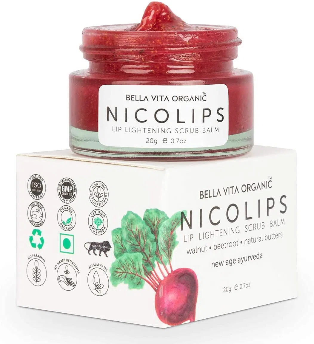 NicoLips Combo Pack | Lip Lightening Scrub Lip Balm per Dark, secca, screpolata e danneggiati Lips