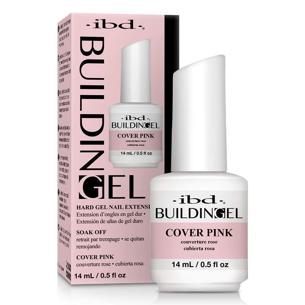IBD Building Gel Cover Pink, confezione da 1 (14 ml) - MADE IN USA - Gel da costruzione LED/UV 2 in 1 per l'allungamento delle unghie