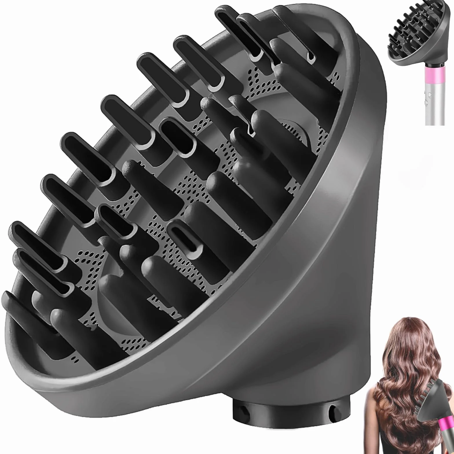Diffusore per Dyson Airwrap Styler HS01 HS05, Aggiornamento Diffusore Accessori, ugello Diffusore convertibile per Airwrap Styler in un asciugacapelli