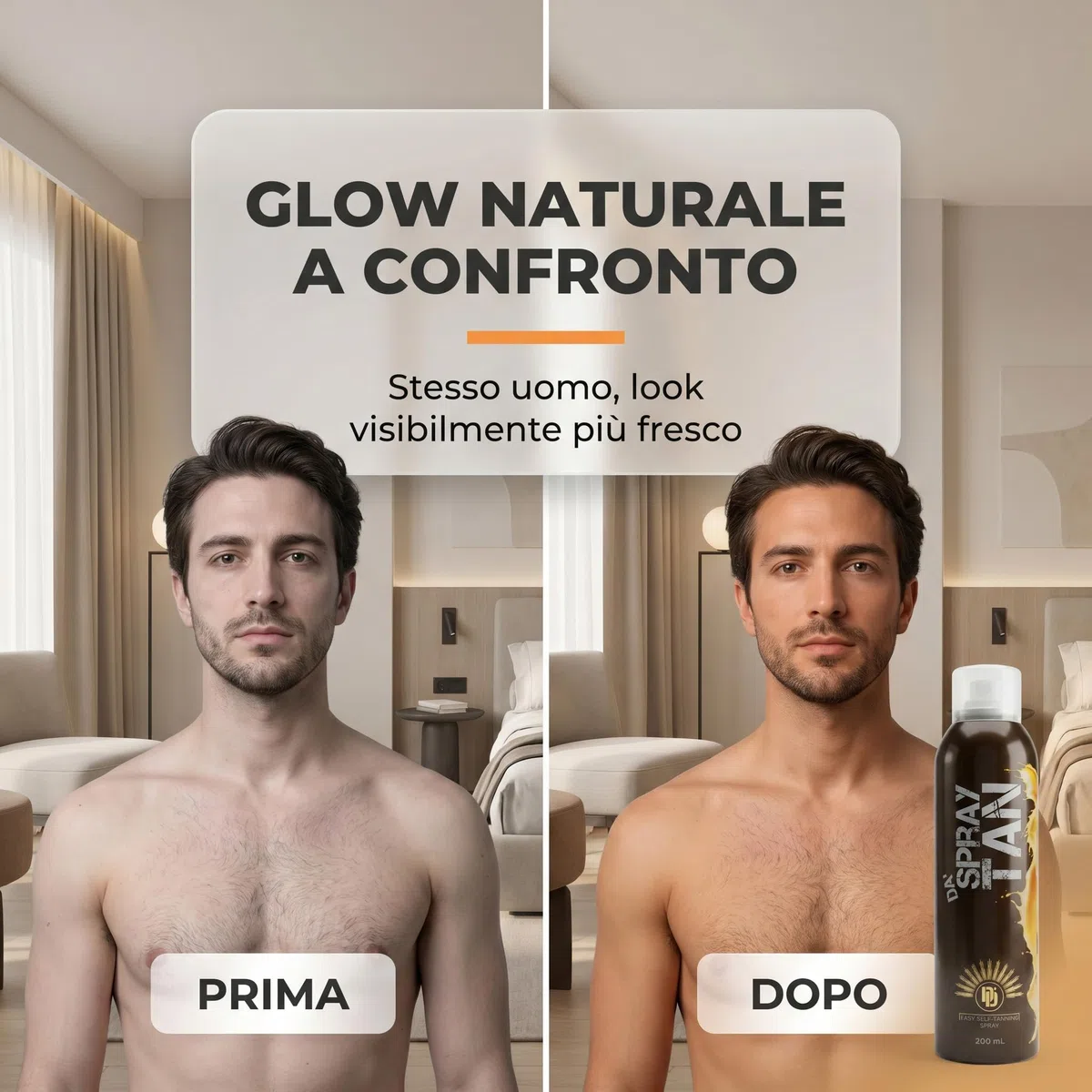 Da'Dude Da Spray Tan – Autoabbronzante Viso e Corpo, Abbronzatura Naturale, Spray a Rapida Asciugatura, Non Macchia, 200 ml